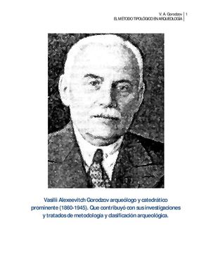 EL MÉTODO TIPOLÓGICO EN ARQUEOLOGÍA. Por V. A. Gorodzov