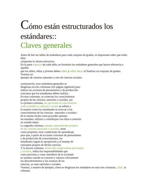 Cómo están estructurados los estándares