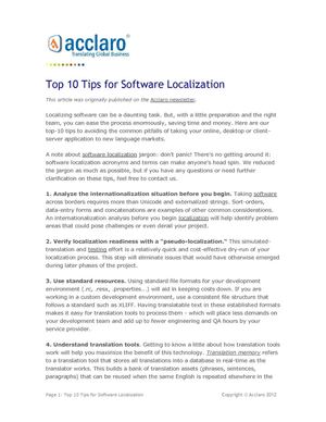 Top 10 Tips for Software Localization