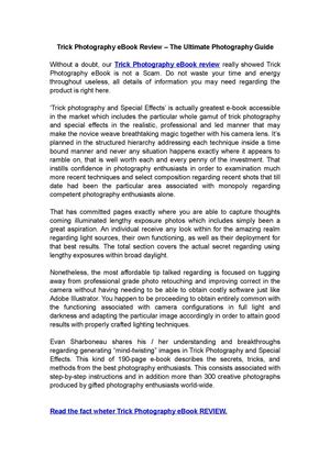 Trick Photography eBook Review – The Ultimate Photography Guide