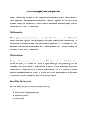 Understanding FBAR And Its Implications