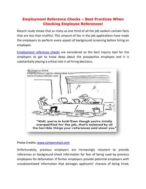 calaméo employment reference checks best practices when checking