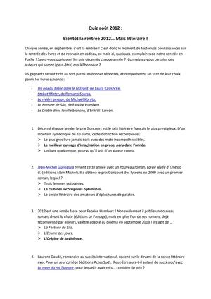 Participez à notre nouveau quiz !