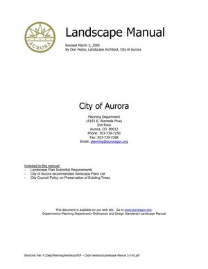 Landscape Manual and Xeriscape Plant List -  Aurora, Colorado