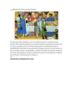 Historia de la Cocina