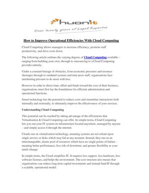 Calaméo - How to Improve Operational Efficiencies with Cloud Computing