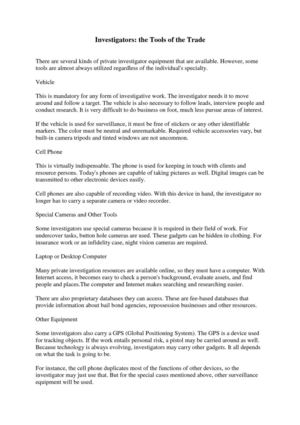 Equipments For Investigators