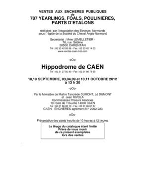 Catalogue des ventes de trotteurs de Caen 2012