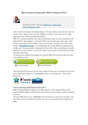 How to Convert MXF to Final Cut Pro 