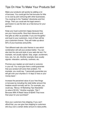 Tips On How To Make Your Products Sell