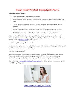 synergy spanish verbs