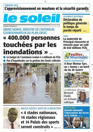 Edition du 5 septembre 2012