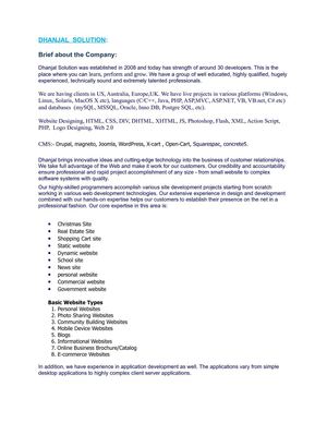 Dhanjal Solution Offshore software development company - Web designe company In India - Web development company in India