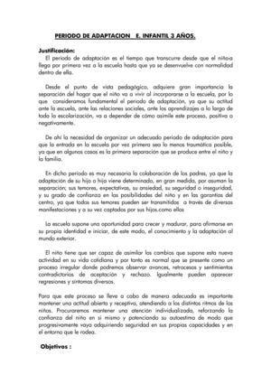 PROGRAMACIÓN DEL PERIODO DE ADAPTACIÓN (3 AÑOS)