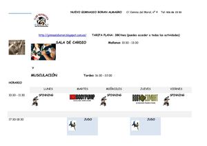 HORARIO NUEVO GIMNASIO BORAN