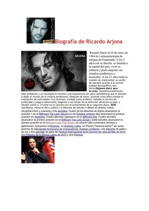 Biografía de Ricardo Arjona