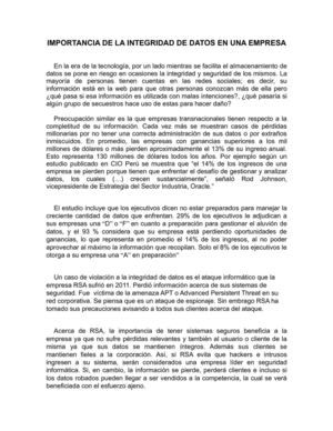 IMPORTANCIA DE LA INTEGRIDAD DE DATOS EN UNA EMPRESA