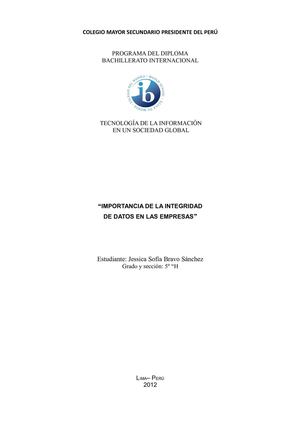 IMPORTANCIA DE LA INTEGRIDAD DE DATOS EN LAS EMPRESAS