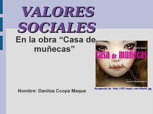 VALORES SOCIALES EN "CASA DE MUÑECAS"