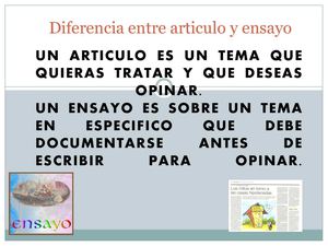 diferencia entre articulo y ensayo