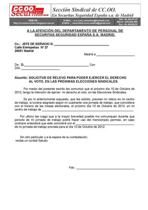 SOLICITUD DE RELEVO PARA VOTAR