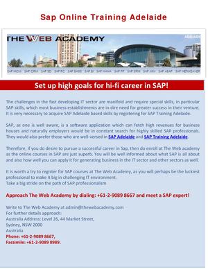 Sap Adelaide | Sap Course Adelaide | Sap Training Adelaide