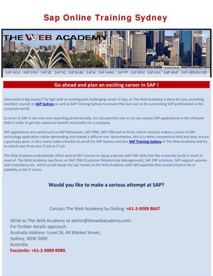 Sap Sydney | Sap Course Sydney | Sap training Sydney