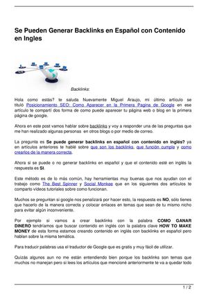 Se Pueden Generar Backlinks en Español con Contenido en Ingles