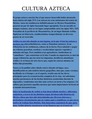 Cultura Azteca