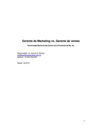 Gerente de Marketing vs. Gerente de ventas