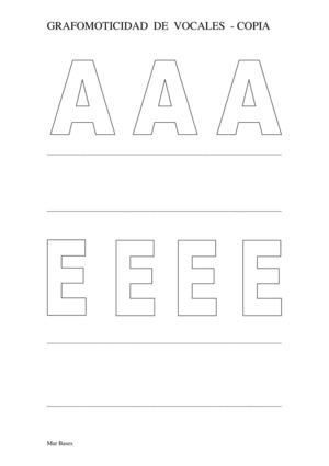 Grafomotricidad de Vocales Mayúsculas y copia