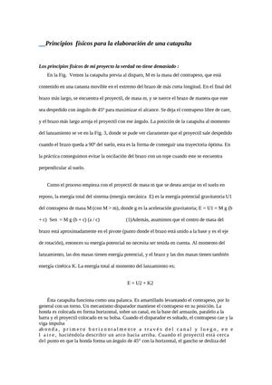 Principios  físicos para la elaboración de una catapulta