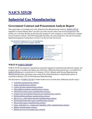 NAICS 325120 - Industrial Gas Manufacturing