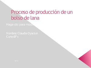 Proceso de producción de bolso de lana