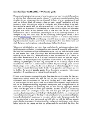 Important Facts One Should Know On Annuity Quotes
