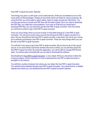 Free PDF To Epub Converter