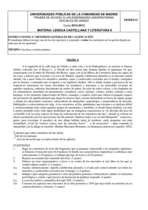 Modelo de examen de PAU 2012-2013