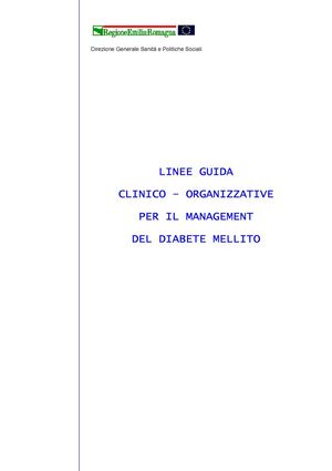 Agosto 2003 - linee guida clinico/amministrative per il management del bambino diabetico