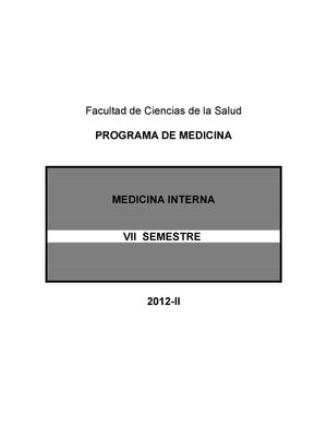 Programa analítico de Medicina Interna