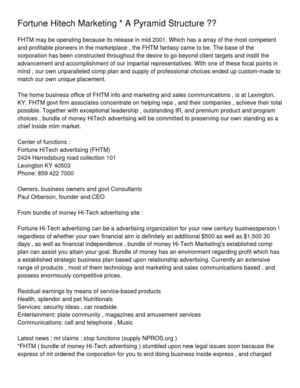 Fortune Hitech Marketing _ A Pyramid Structure __
