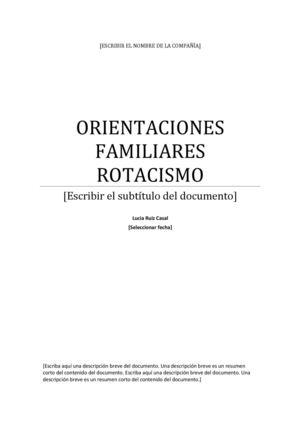 Orientaciones familiares Rotacismo