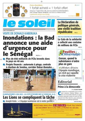 Edition du 10 septembre 2012