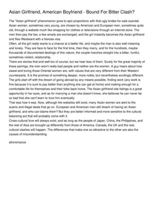 Asian Girlfriend, American Boyfriend - Bound For Bitter Clash_