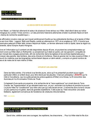 ADOLF HITLER Un Secret de Famille 