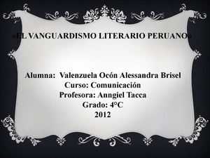 "Vanguardismo Peruano"