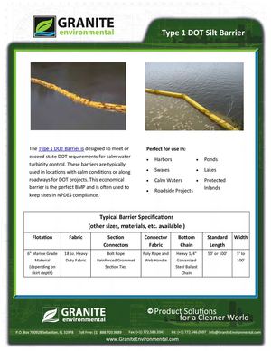 Type 1 DOT Silt Barrier