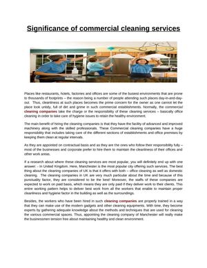 Significance of commercial cleaning services
