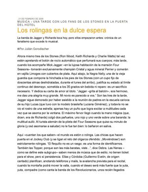 Nota Color - Los rolingas en la dulce espera