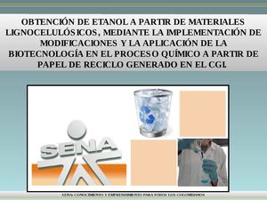 Obtención de etanol a partir de papel de reciclo