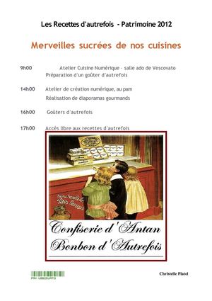 Recette d'autrefois - programme